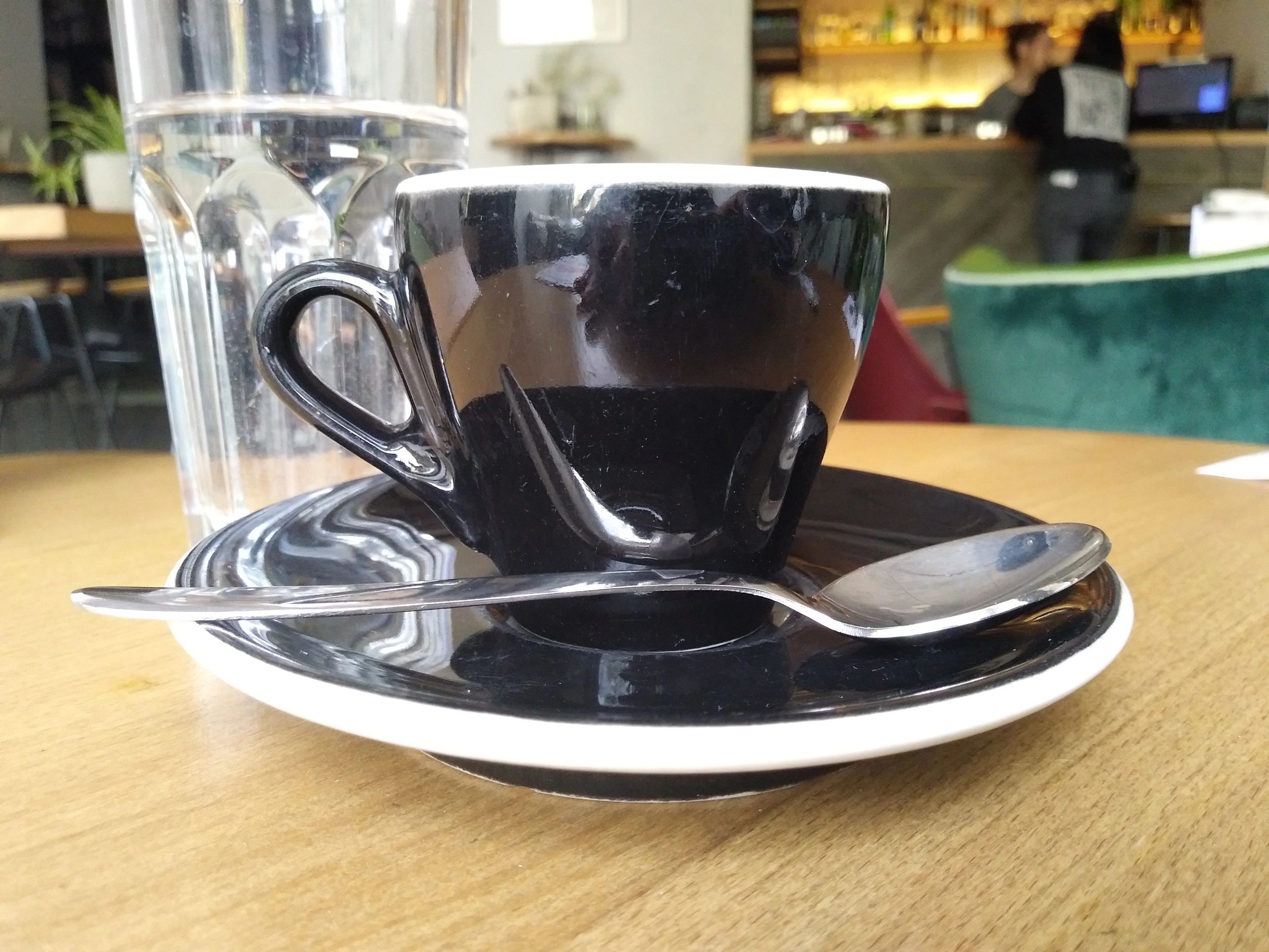 Freshly prepared coffee at Coral Cup Coffee