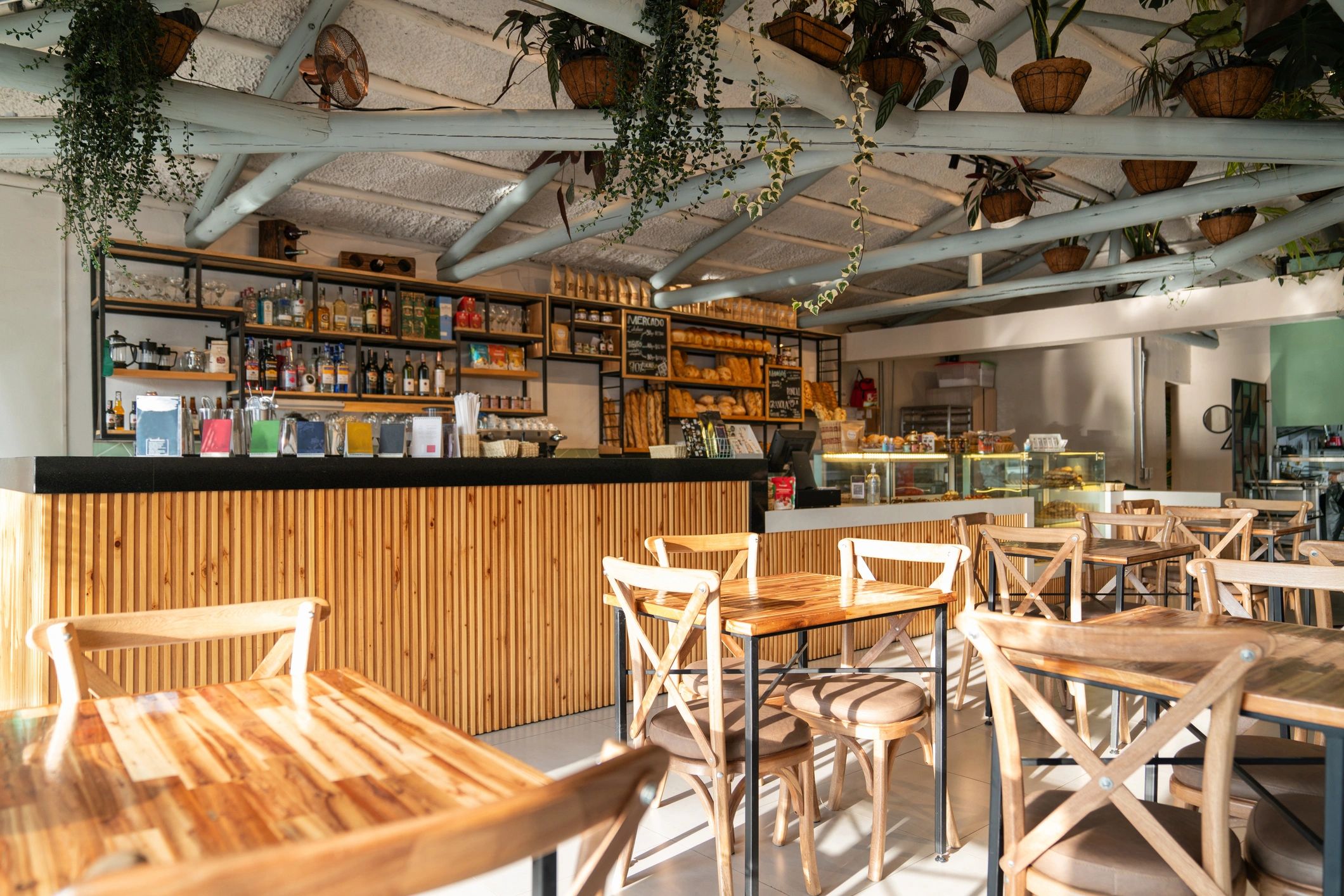 Stylish coffee shop interior at Coral Cup Coffee